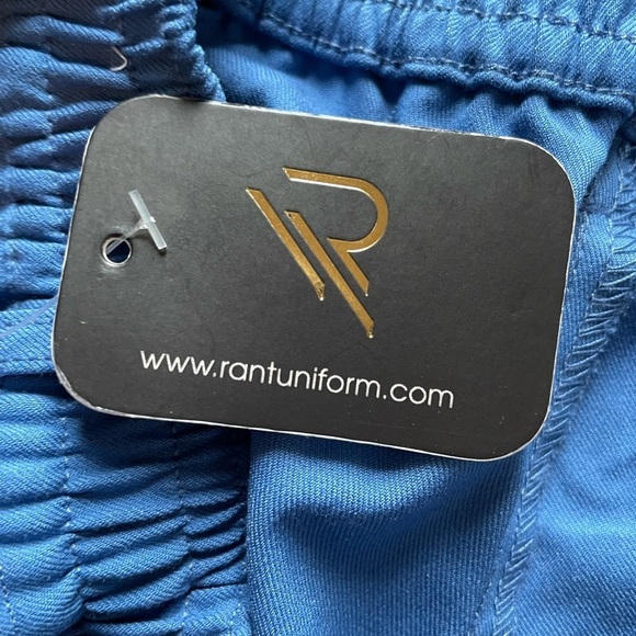 Rant Ceil Blue Medical Scrub Pants with Moto design. Size Medium - Picture 5 of 10